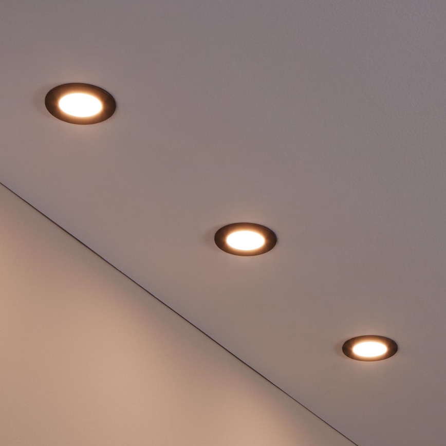 Eglo 31743 - Komplet 3x zatemnljivih LED vgradnih kopalniških stropnih svetilk FUEVA-Z 1xLED/2,8W/230V 2700-6500 IP44 črna Ø 8,5 cm