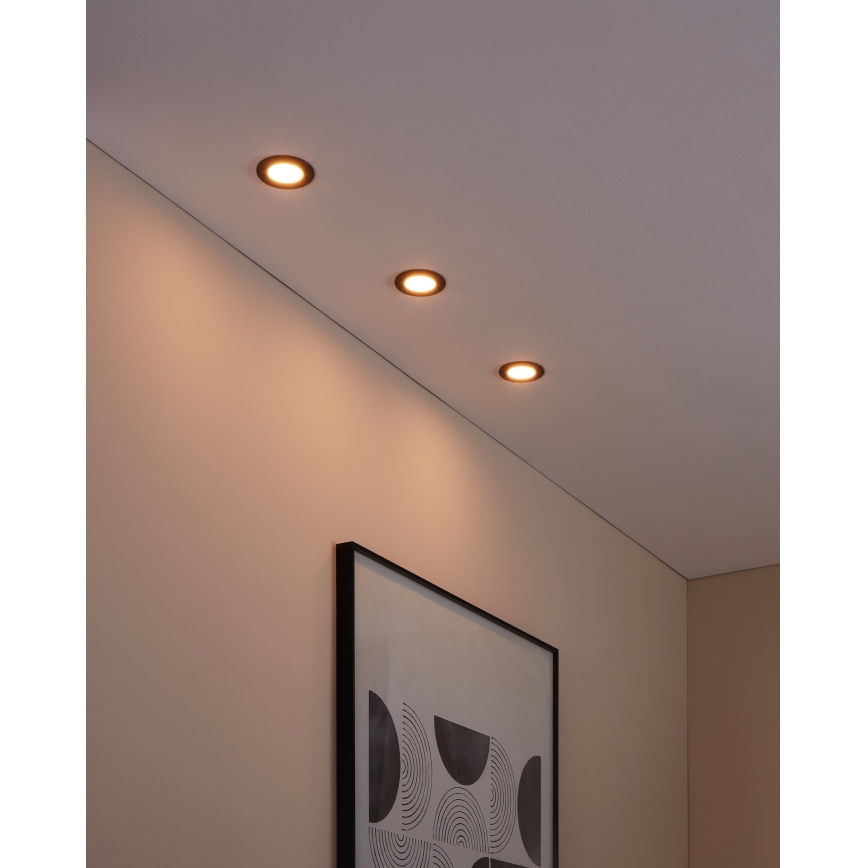 Eglo 31743 - SET 3x LED Zatemnitvena kopalniška vgradna svetilka FUEVA-Z 1xLED/2,8W/230V 2700-6500 IP44 črna