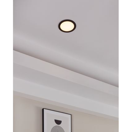Eglo 31744 - LED zatemnjiva vgradna stropna svetilka za kopalnico FUEVA-Z LED/10,5W/230V 2700-6500K IP44 črna premer 16,5 cm