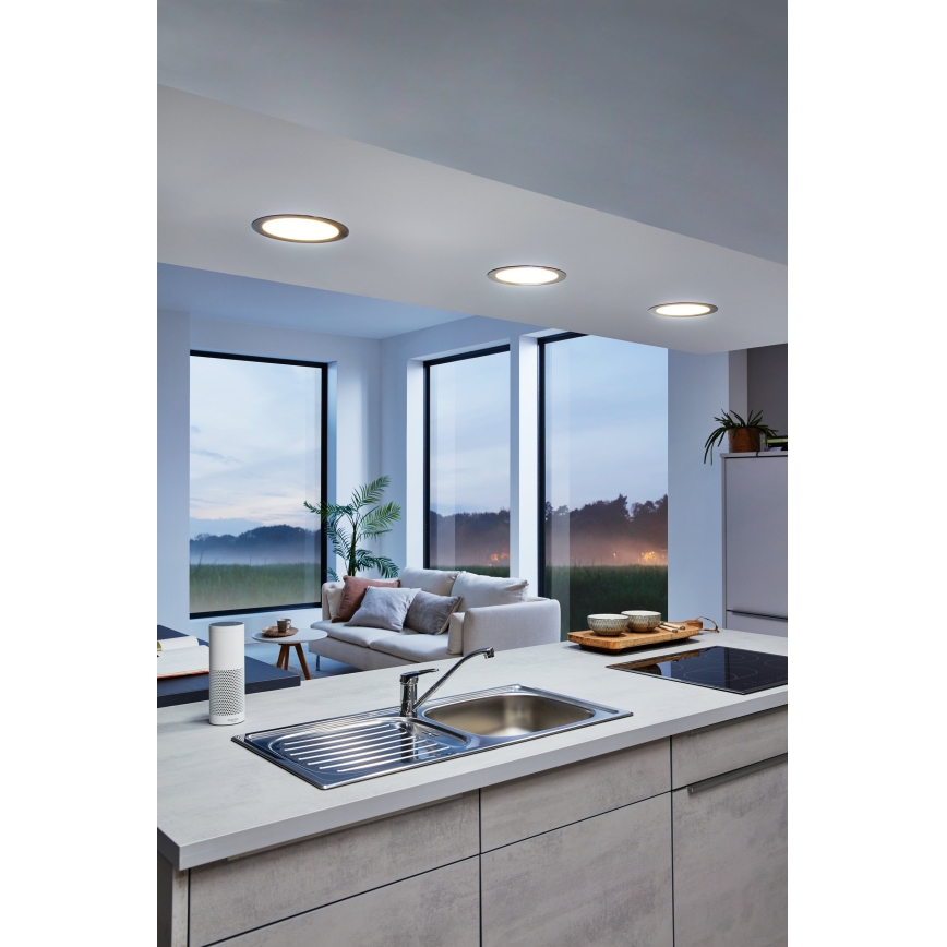 Eglo 31744 - LED zatemnjiva vgradna stropna svetilka za kopalnico FUEVA-Z LED/10,5W/230V 2700-6500K IP44 črna premer 16,5 cm