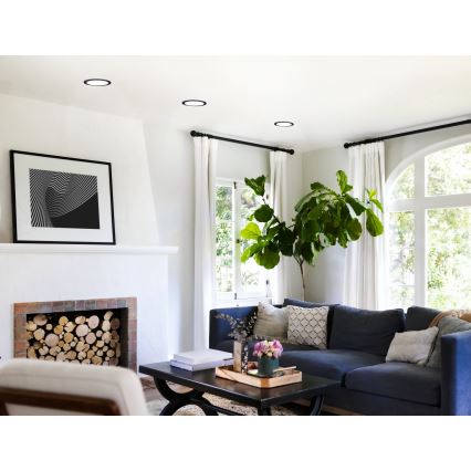 Eglo 31744 - LED zatemnjiva vgradna stropna svetilka za kopalnico FUEVA-Z LED/10,5W/230V 2700-6500K IP44 črna premer 16,5 cm