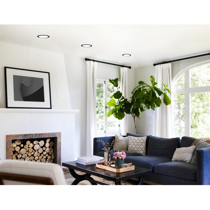 Eglo 31744 - LED zatemnjiva vgradna stropna svetilka za kopalnico FUEVA-Z LED/10,5W/230V 2700-6500K IP44 črna premer 16,5 cm