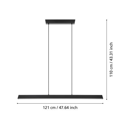 Eglo 31756 - LED RGBW Zatemnitveni lestenec na vrvici SIMOLARIS-Z LED/35W/230V 2700-6500K črna