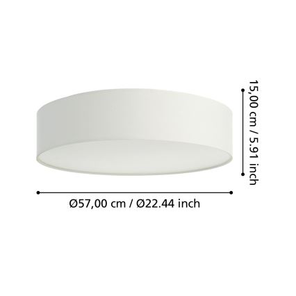 Eglo 31766 - LED RGBW Zatemnljivo stropno svetilo ROMAO-Z LED/35W/230V 2700-6500K premer 57 cm bela