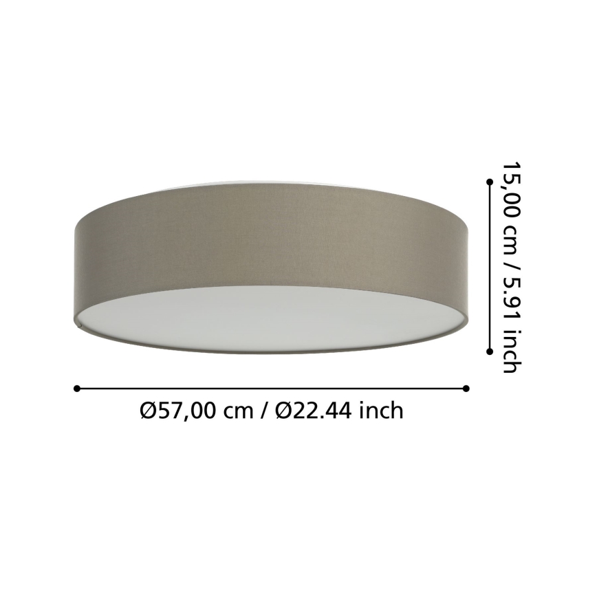 Eglo 31767 - LED RGBW zatemnljivo stropno svetilo ROMAO-Z LED/35W/230V 2700-6500K premer 57 cm taupe