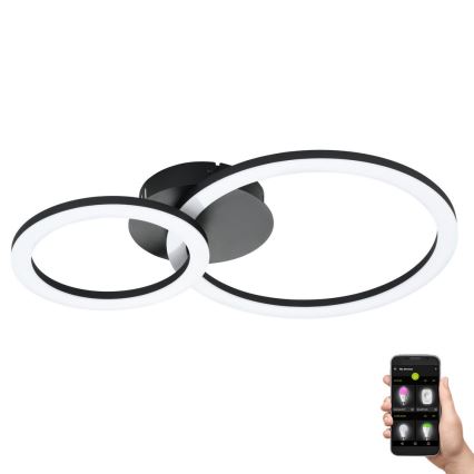 Eglo 31772 - LED Zatemnitvena stropna svetilka PARRAPOS-Z LED/15W/230V 3000-6500K črna