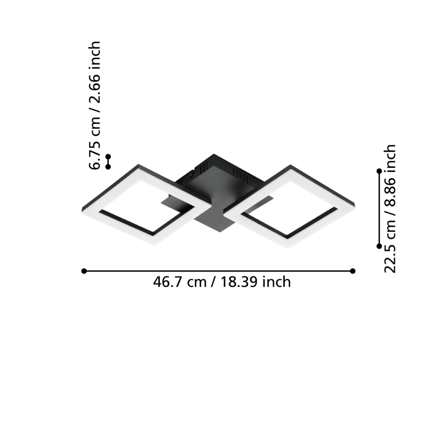Eglo 31773 - LED Zatemnitvena stropna svetilka PARANDAY-Z LED/15,5W/230V 3000-6500K črna
