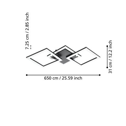 Eglo 31775 - LED Zatemnitvena stropna svetilka PARANDAY-Z LED/32,4W/230V 3000-6500K črna