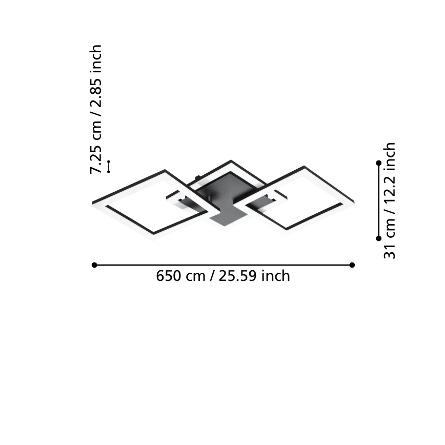 Eglo 31775 - LED Zatemnitvena stropna svetilka PARANDAY-Z LED/32,4W/230V 3000-6500K črna