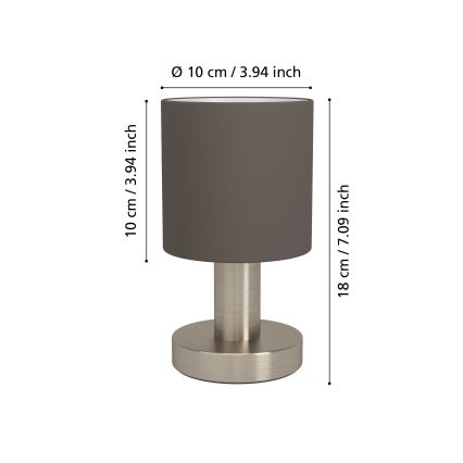 Eglo - Namizna svetilka 1xE14/40W/230V rjava/matni krom