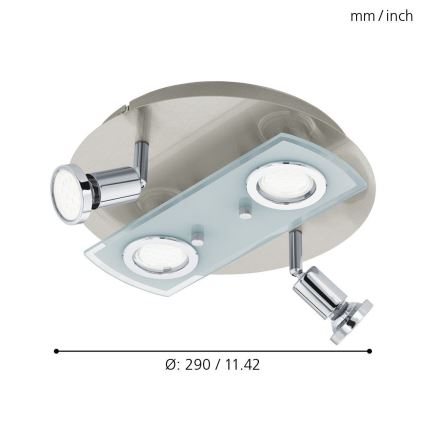 Eglo 32001 - LED Stropna svetilka PAWEDO 1 4xGU10-LED/3W/230V