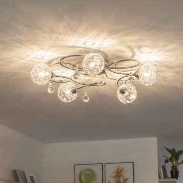 Eglo 32103 - LED stropni lestenec VELAGO 5xG9/33W/230V sijajni krom