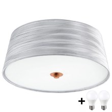 Eglo 32111- LED Stropna svetilka FONSEA 1 2xE27/9W/230V srebrna/baker