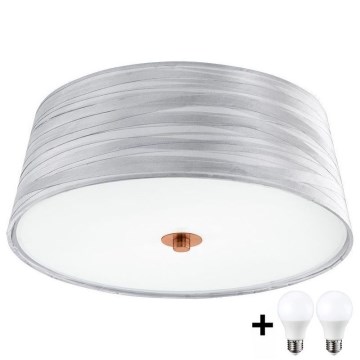 Eglo 32111- LED Stropna svetilka FONSEA 1 2xE27/9W/230V srebrna/baker