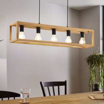 Eglo 32143 - Viseči lestenec s kablom BLACKCROWN 5xE27/40W/230V rjava