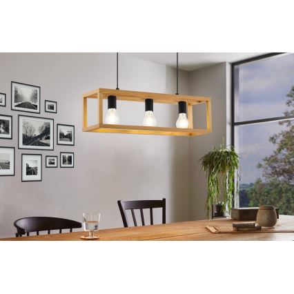 Eglo 32144 - Lestenec na kablu BLACKCROWN 3xE27/40W/230V rjav