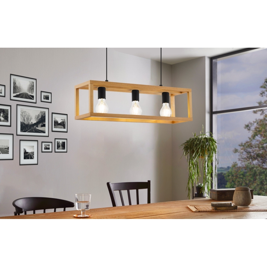 Eglo 32144 - Lestenec na kablu BLACKCROWN 3xE27/40W/230V rjav