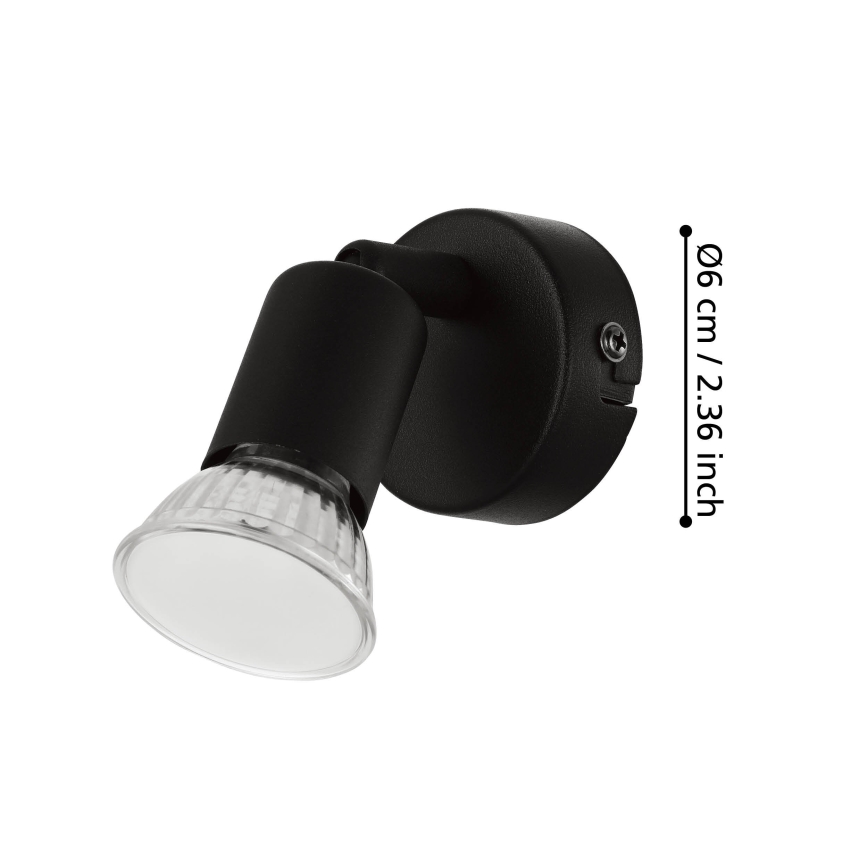 Eglo - LED Stenski reflektor 1xGU10/2,8W/230V 3000K črna