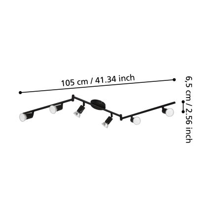 Eglo - LED Reflektor 6xGU10/2,8W/230V 3000K črna