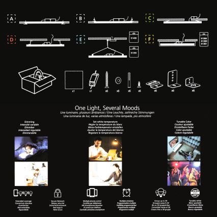 Eglo 32734 - LED RGBW zatemljiva nadometna svetilka 2 v 1 SALOBRENA-C LED/34W/230V bela + daljinski upravljalnik