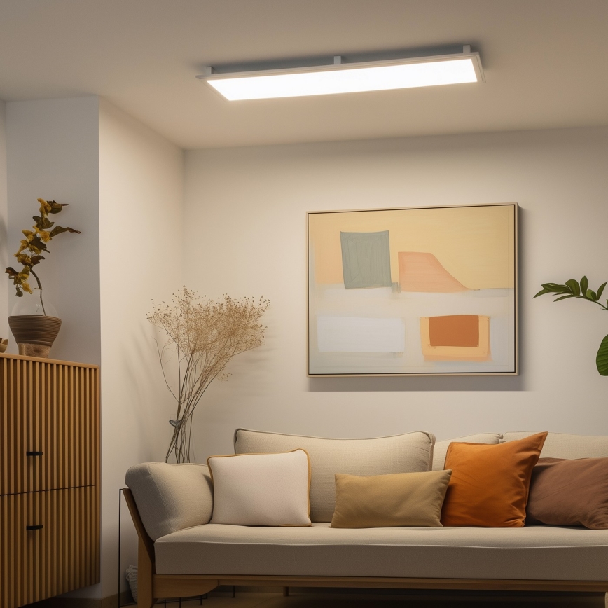 Eglo 32734 - LED RGBW Zatemnitveni nadgradni/vgradni panel 2v1 SALOBRENA-C LED/34W/230V bela + Daljinski upravljalnik