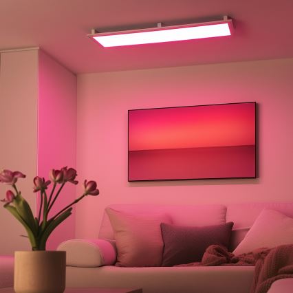 Eglo 32734 - LED RGBW Zatemnitveni nadgradni/vgradni panel 2v1 SALOBRENA-C LED/34W/230V bela + Daljinski upravljalnik