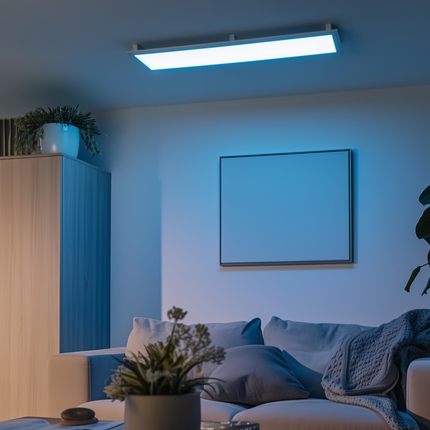 Eglo 32734 - LED RGBW Zatemnitveni nadgradni/vgradni panel 2v1 SALOBRENA-C LED/34W/230V bela + Daljinski upravljalnik