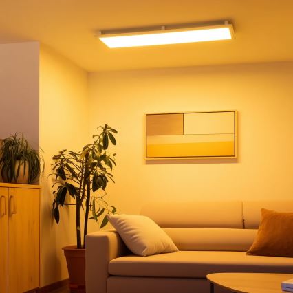 Eglo 32734 - LED RGBW Zatemnitveni nadgradni/vgradni panel 2v1 SALOBRENA-C LED/34W/230V bela + Daljinski upravljalnik