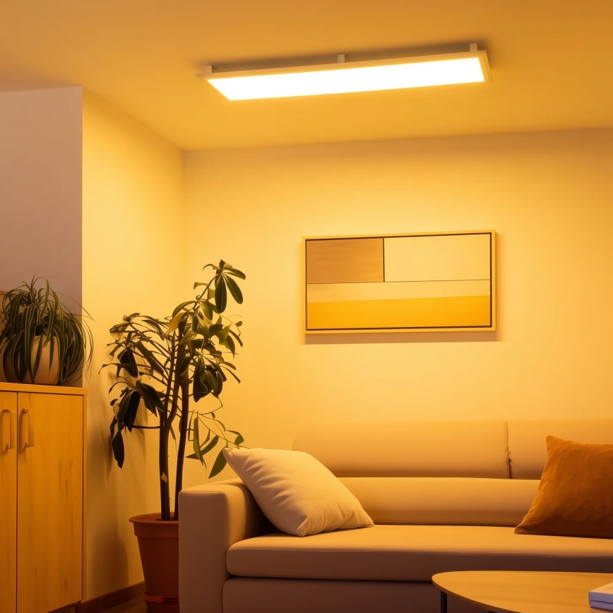Eglo 32734 - LED RGBW Zatemnitveni nadgradni/vgradni panel 2v1 SALOBRENA-C LED/34W/230V bela + Daljinski upravljalnik