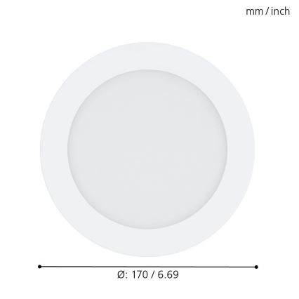 Eglo - zatemnjevalna LED RGB vgradna stropna svetilka FUEVA-C LED/10,5W/230V, premer 17 cm