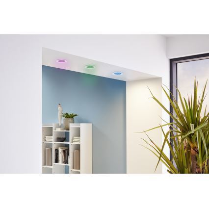 Eglo - Komplet 3x RGB LED zatemnljivo vgradno stropno svetilo FUEVA-C LED/3W/230V, premer 8,5 cm