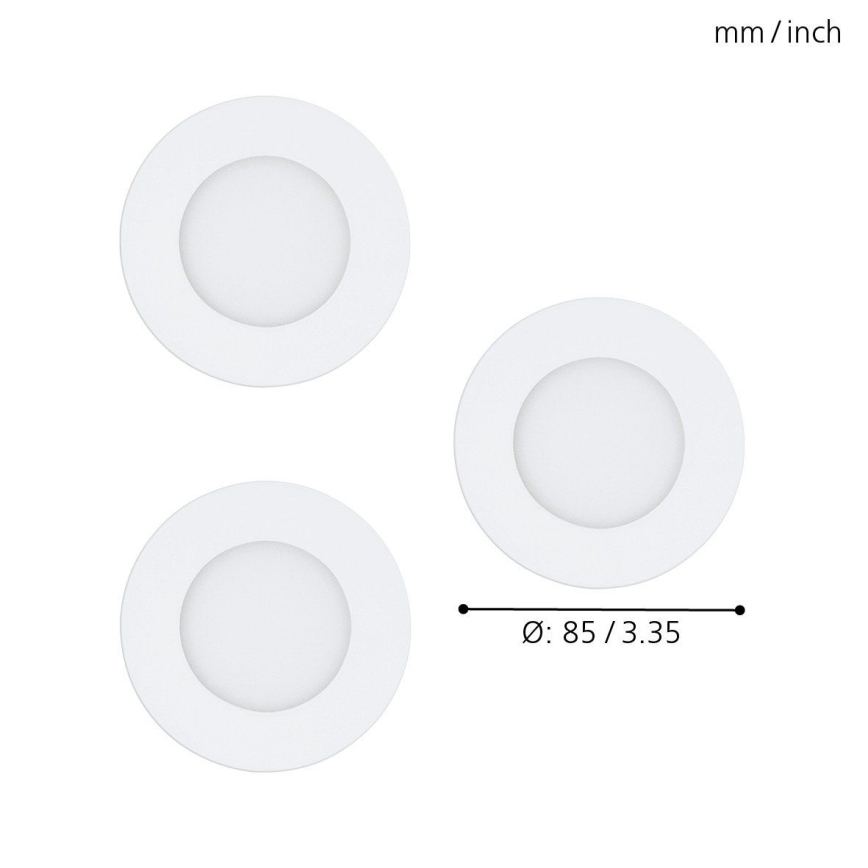 Eglo - Komplet 3x RGB LED zatemnljivo vgradno stropno svetilo FUEVA-C LED/3W/230V, premer 8,5 cm