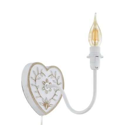 Eglo 33004 - Stenska svetilka 1xE14/40W/230V bela/patina