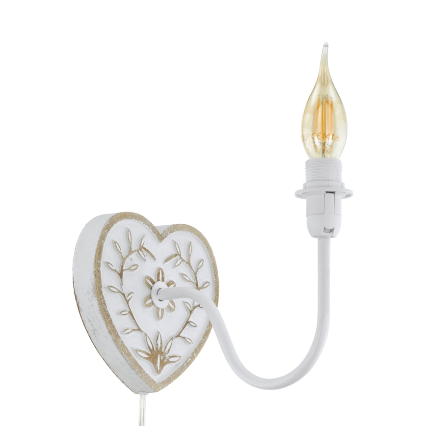 Eglo 33004 - Stenska svetilka 1xE14/40W/230V bela/patina