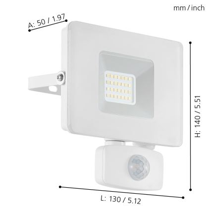 Eglo - LED reflektor s senzorjem LED/20W/230V IP44