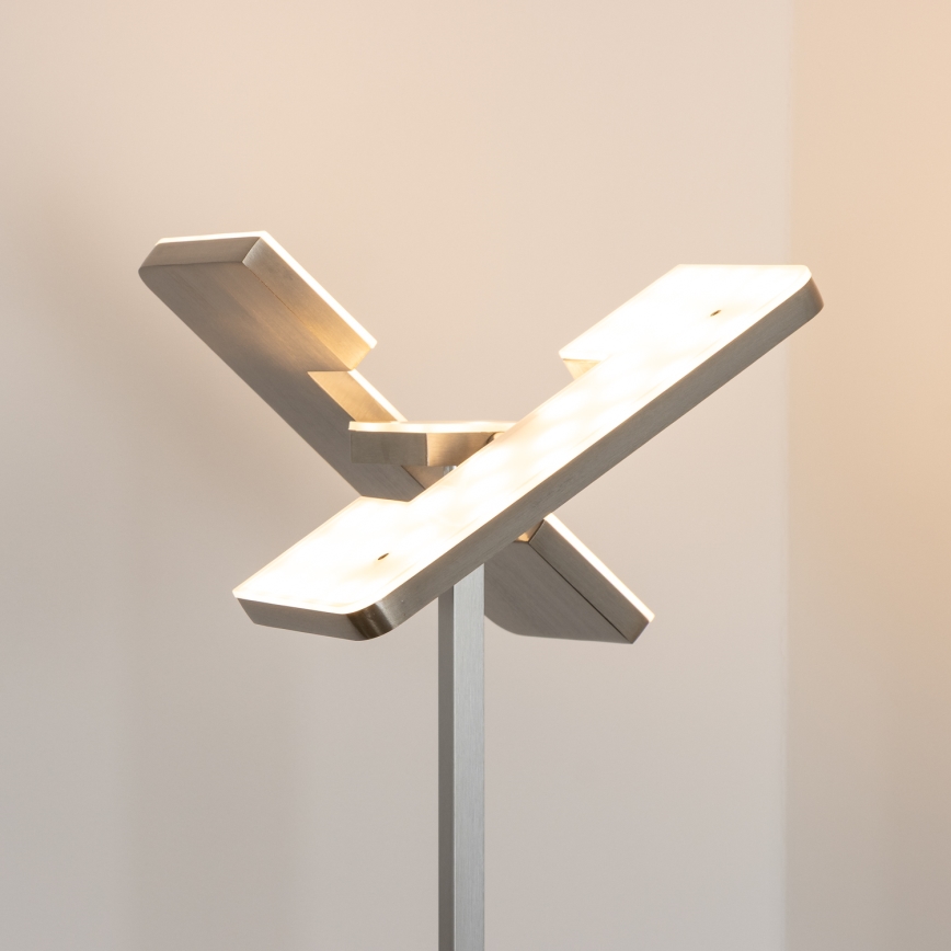Eglo 33182 - LED Zatemnitvena talna svetilka SOLANO 1xLED/26W/230V +1xLED/3,2W 3000K mat krom