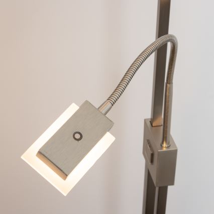 Eglo 33182 - LED Zatemnitvena talna svetilka SOLANO 1xLED/26W/230V +1xLED/3,2W 3000K mat krom