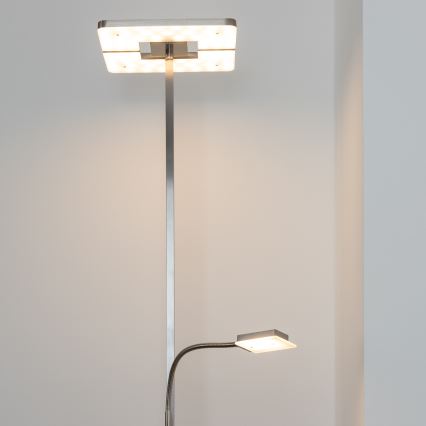 Eglo 33182 - LED Zatemnitvena talna svetilka SOLANO 1xLED/26W/230V +1xLED/3,2W 3000K mat krom