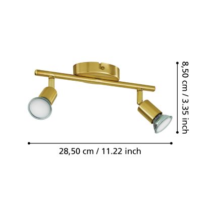 Eglo - LED Reflektor 2xGU10/2,8W/230V 3000K zlata