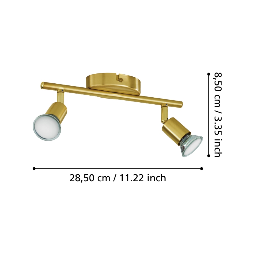 Eglo - LED Reflektor 2xGU10/2,8W/230V 3000K zlata