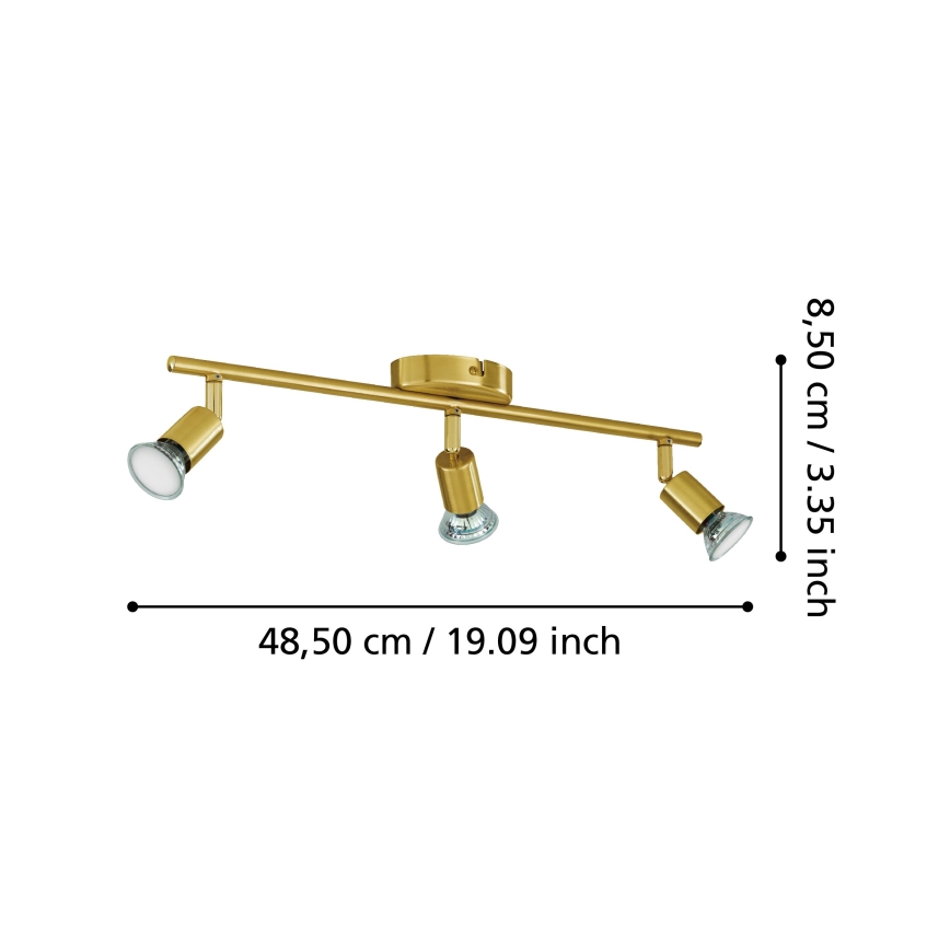 Eglo - LED Reflektor 3xGU10/2,8W/230V 3000K zlata
