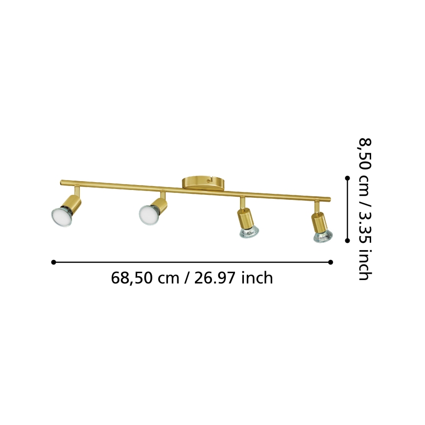Eglo - LED Reflektor 4xGU10/2,8W/230V 3000K zlata