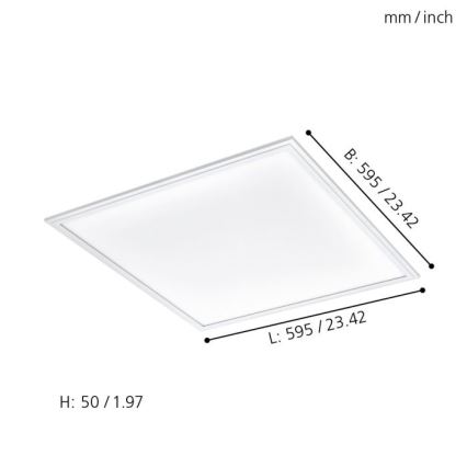 Eglo 33204 - LED RGBW Zatemnitvena svetilka SALOBRENA-C LED/34W/230V 2700-6500K + Daljinski upravljalnik