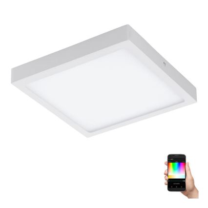 Eglo 33209 - LED RGBW zatemnljivo stropno svetilo FUEVA-C LED/21W/230V 2700-6500K 30x30 cm bela