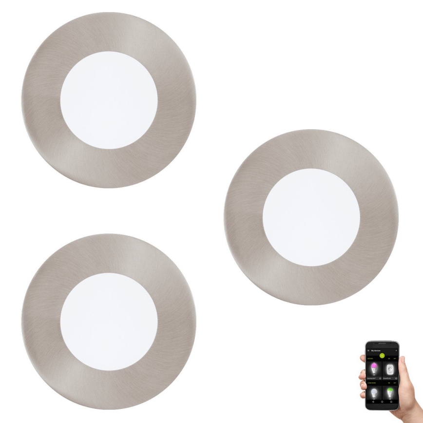 Eglo 33216 - Komplet 3x zatemnljivih vgradnih stropnih svetilk LED RGBW FUEVA-C LED/3W/230V, premer 8,5 cm