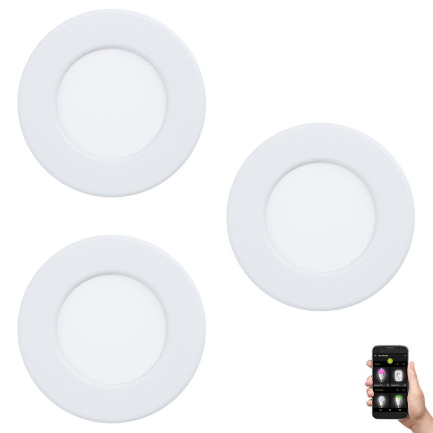 Eglo 33217 - SET 3xLED RGBW Zatemnitvena vgradna svetilka FUEVA LED/3W/230V