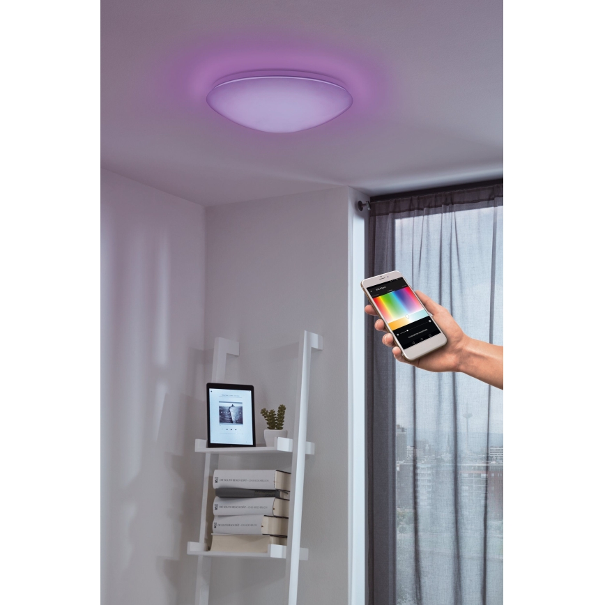 Eglo 33219 - LED RGBW zatemnjivo stropno svetilo GIRON-C LED/17W/230V premer 30 cm bela