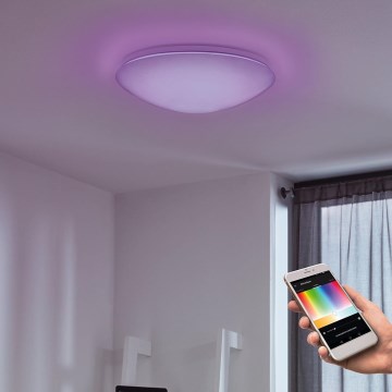 Eglo 33219 - LED RGBW zatemnjivo stropno svetilo GIRON-C LED/17W/230V premer 30 cm bela