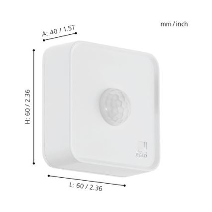 Eglo 33236 - Zunanji senzor gibanja CONNECT SENSOR 3xAA 12 m bela IP44