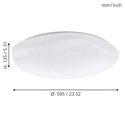 Eglo 33272 - LED RGBW Zatemnitvena stropna svetilka TOTARI-C LED/34W/230V 2700-6500K bela + Daljinski upravljalnik